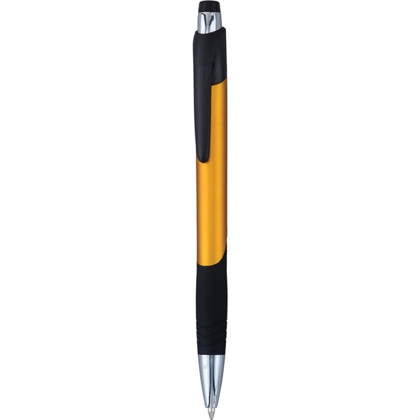 Fiji click-action plastic ballpoint features bright chrome trim, matte surface with... from ASI 61966 HPG / Hub Pen