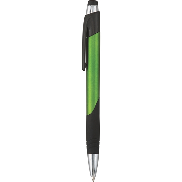 Fiji click-action plastic ballpoint features bright chrome trim, matte surface with... from ASI 61966 HPG / Hub Pen