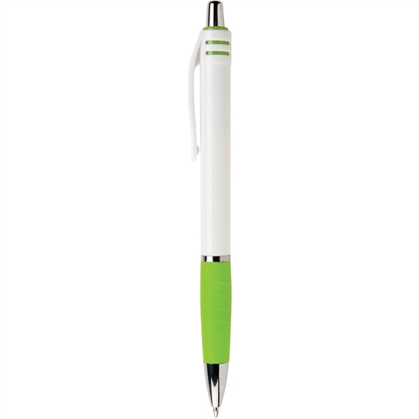 Paradiso ballpoint pen features a great shape, white barrel, silver accents,... from ASI 61966 HPG / Hub Pen