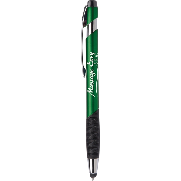 Click action plastic ballpoint pen with stylus and black ink.... from ASI 61966 HPG / Hub Pen