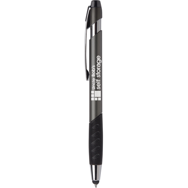 Click action plastic ballpoint pen with stylus and black ink.... from ASI 61966 HPG / Hub Pen