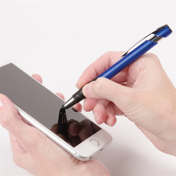 Click action plastic ballpoint pen with stylus and black ink.... from ASI 61966 HPG / Hub Pen