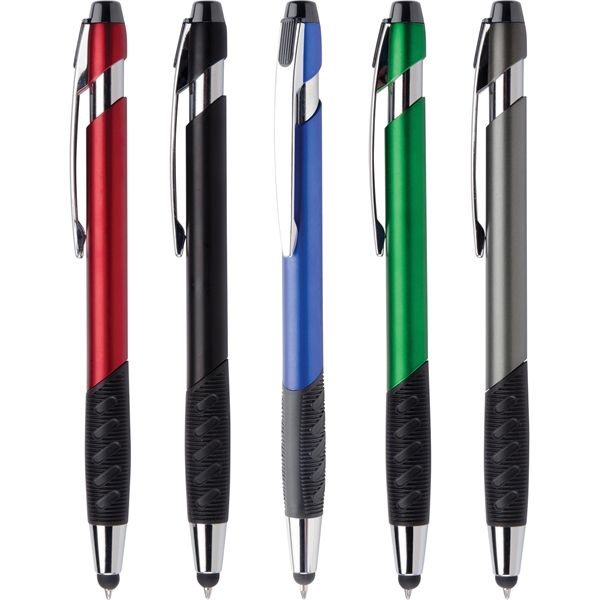 Click action plastic ballpoint pen with stylus and black ink.... from ASI 61966 HPG / Hub Pen