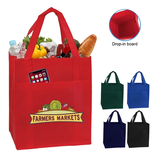 13" x 15" x 10" non-woven polypropylene pocket tote bag with... from ASI 37980 Bagworld
