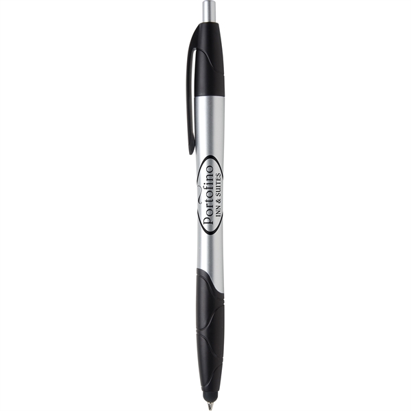 Ballpoint pen with retractable blue ink, contoured barrel and a stylus... from ASI 61966 HPG / Hub Pen