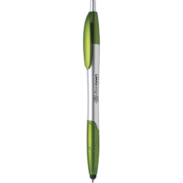 Ballpoint pen with retractable blue ink, contoured barrel and a stylus... from ASI 61966 HPG / Hub Pen