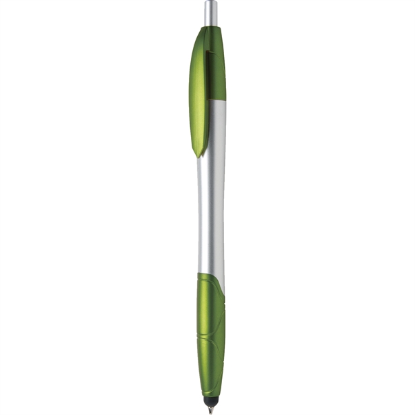 Ballpoint pen with retractable blue ink, contoured barrel and a stylus... from ASI 61966 HPG / Hub Pen