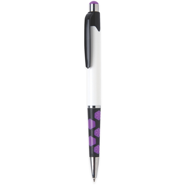 Mardi Gras Hex features Hexagon accents in 8 vivid colors with... from ASI 61966 HPG / Hub Pen
