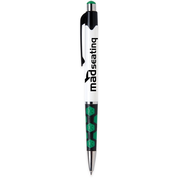Mardi Gras Hex features Hexagon accents in 8 vivid colors with... from ASI 61966 HPG / Hub Pen