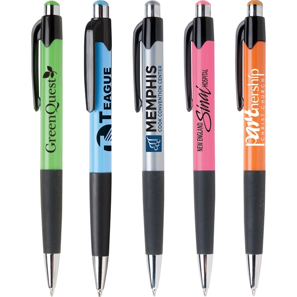 Mardi Gras Night click action has comfortable black grip and clip... from ASI 61966 HPG / Hub Pen