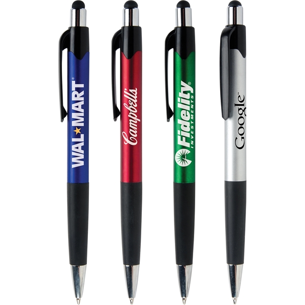 Mardi Gras Touch Features handy stylus top with metallic colored barrels,... from ASI 61966 HPG / Hub Pen