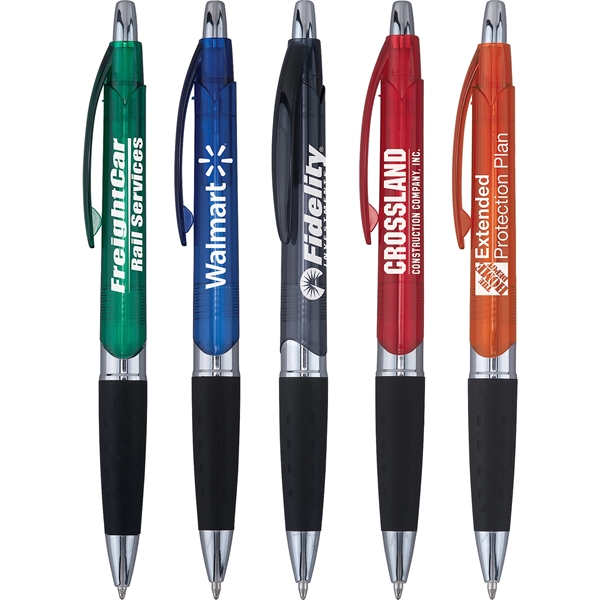 Zumba pen is offered in several translucent colors with silver barrel... from ASI 61966 HPG / Hub Pen