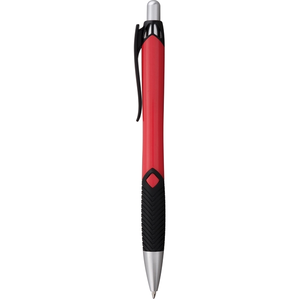 Click-action, plastic ballpoint pen with an ergonomic shape, black and brushed... from ASI 61966 HPG / Hub Pen
