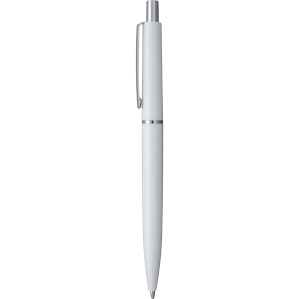 Retro-styled, click-action plastic ballpoint pen with silver accents, black ink and... from ASI 61966 HPG / Hub Pen