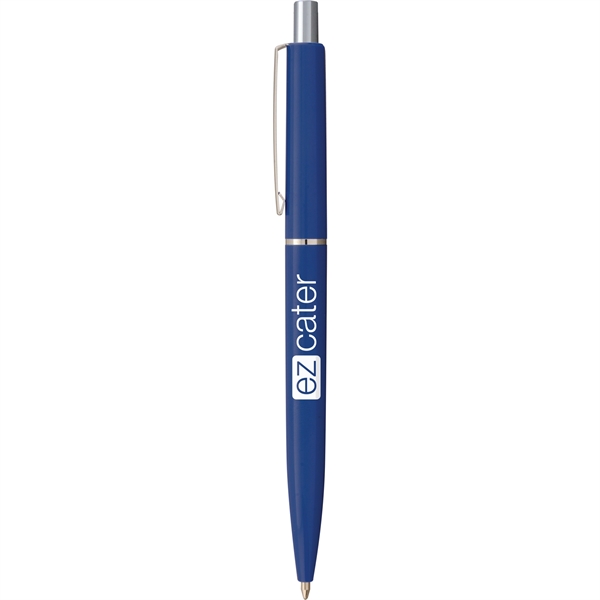 Retro-styled, click-action plastic ballpoint pen with silver accents, black ink and... from ASI 61966 HPG / Hub Pen
