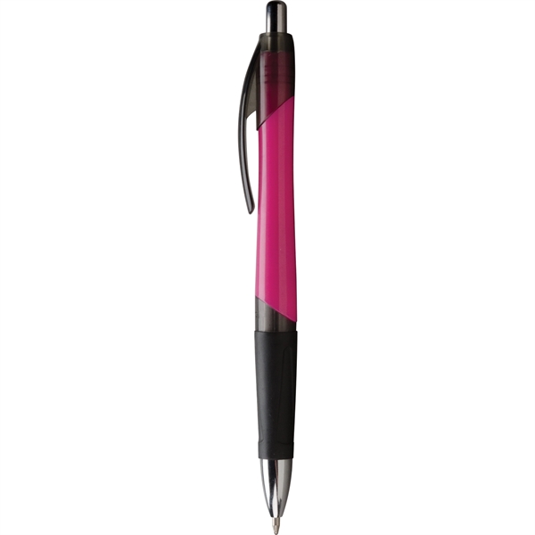 Plastic, click-action ballpoint pen with jumbo ergonomic barrel, translucent trim, black... from ASI 61966 HPG / Hub Pen