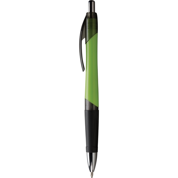 Plastic, click-action ballpoint pen with jumbo ergonomic barrel, translucent trim, black... from ASI 61966 HPG / Hub Pen