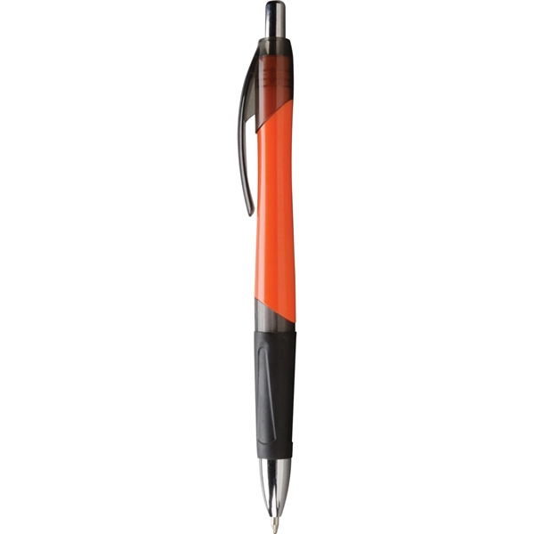 Plastic, click-action ballpoint pen with jumbo ergonomic barrel, translucent trim, black... from ASI 61966 HPG / Hub Pen