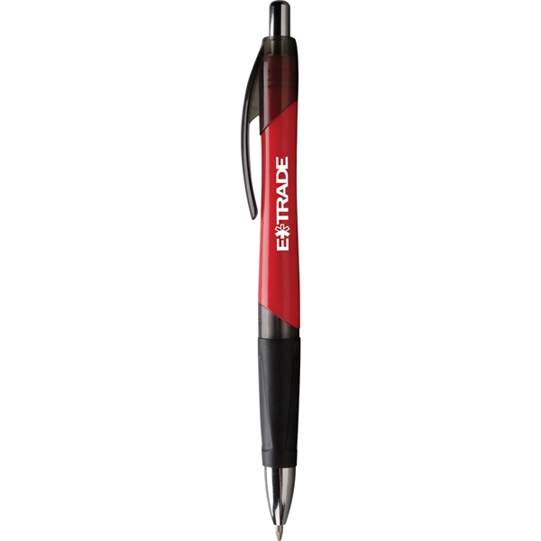 Plastic, click-action ballpoint pen with jumbo ergonomic barrel, translucent trim, black... from ASI 61966 HPG / Hub Pen