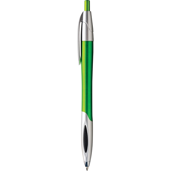 Ergonomic shaped and inset ridged rubber grip in metallic colors with... from ASI 61966 HPG / Hub Pen