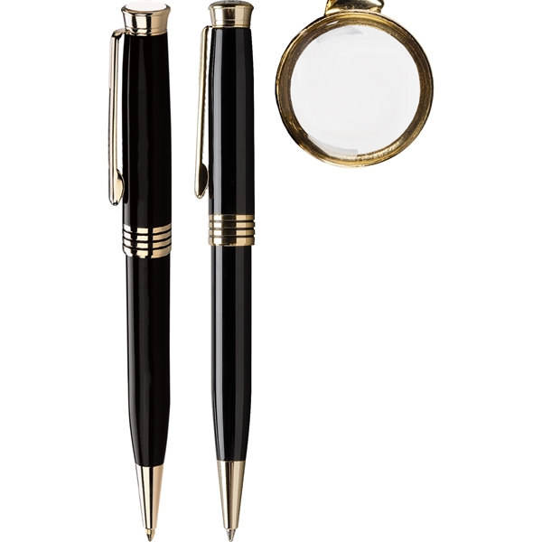 Ballpoint pen with gold accents and a full color logo displayed... from ASI 61966 HPG / Hub Pen