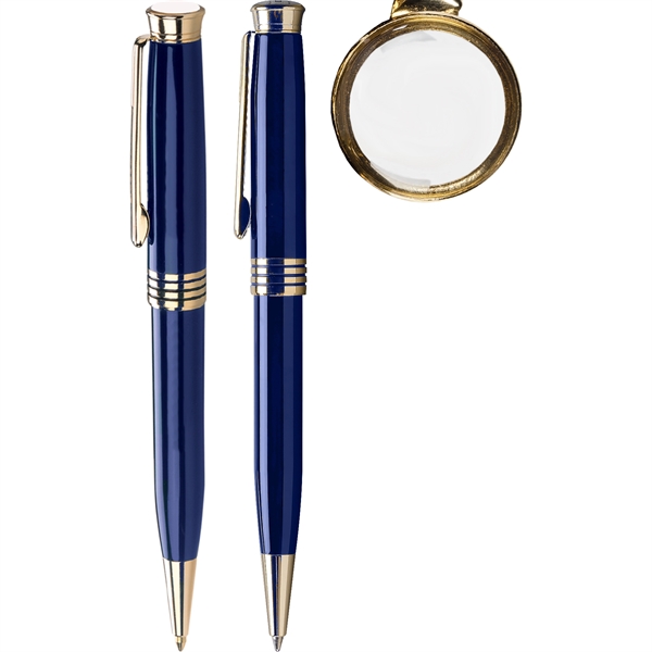 Ballpoint pen with gold accents and a full color logo displayed... from ASI 61966 HPG / Hub Pen