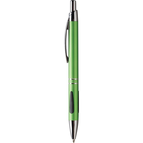 Click-action metal constructed ballpoint pen with rubber grip strips.... from ASI 61966 HPG / Hub Pen