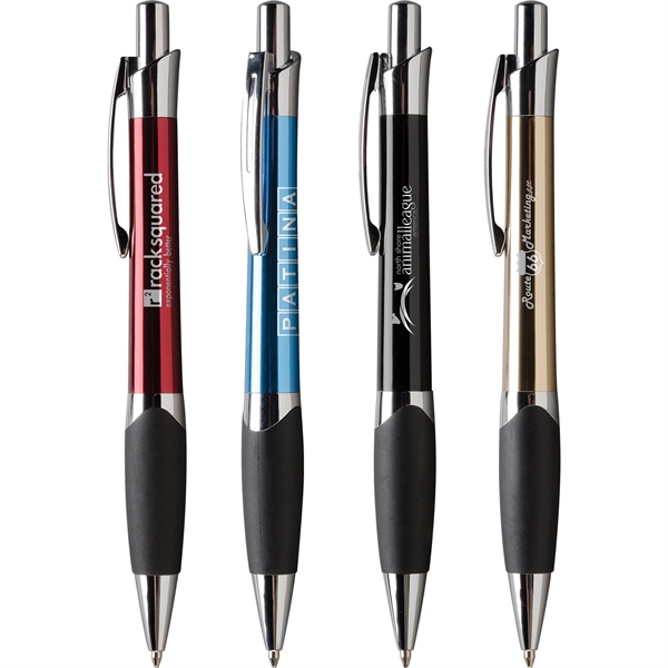 Imprezza click action ballpoint pen is available in metallic colors, sculpted... from ASI 61966 HPG / Hub Pen