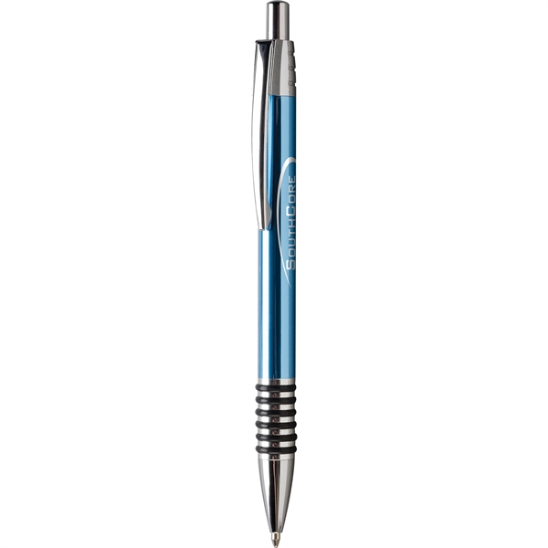 Ballpoint pen with rich metallic finish, chrome accents, ribbed grip and... from ASI 61966 HPG / Hub Pen