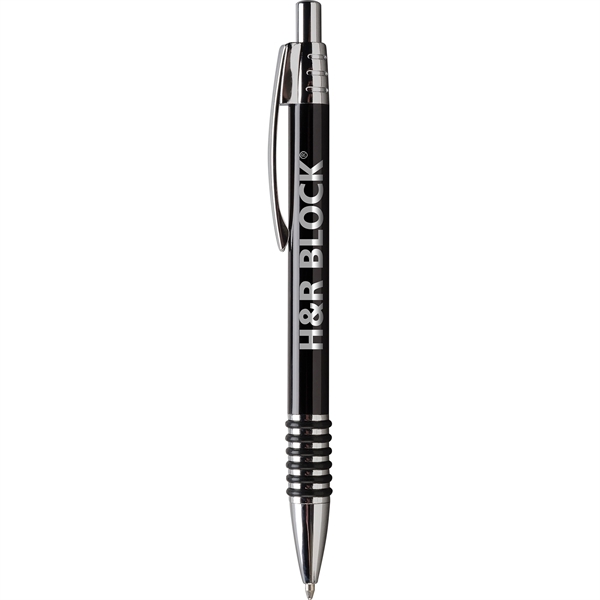 Ballpoint pen with rich metallic finish, chrome accents, ribbed grip and... from ASI 61966 HPG / Hub Pen
