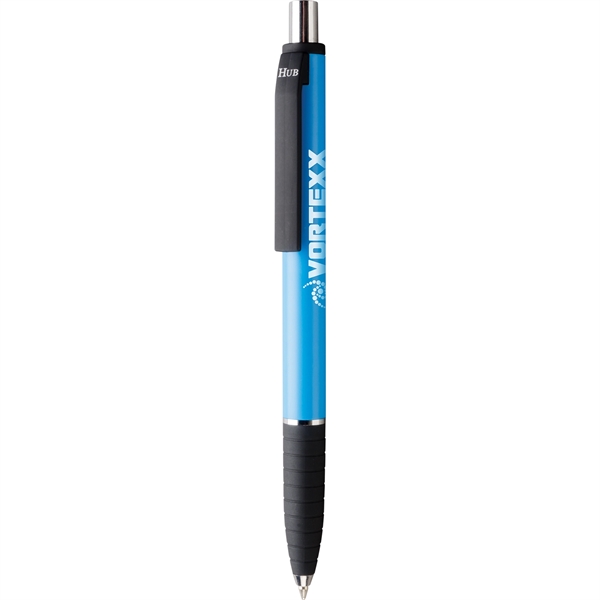 Colorful eye-catching hybrid ink pen with a jumbo barrel... from ASI 61966 HPG / Hub Pen