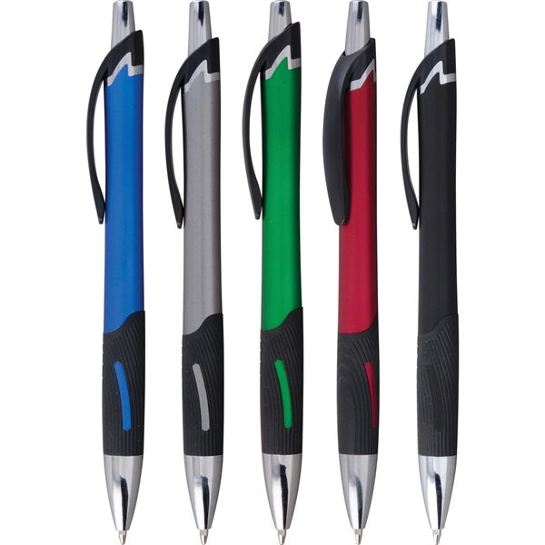 Click action, plastic pen with shimmering metallic colors, bold chrome accents,... from ASI 61966 HPG / Hub Pen