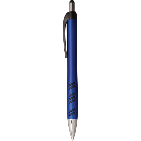 2-in-1 pen with plunger action mechanism, stylus, metallic colored barrel, rubber... from ASI 61966 HPG / Hub Pen