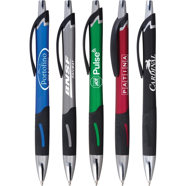 Click action, plastic pen with shimmering metallic colors, bold chrome accents,... from ASI 61966 HPG / Hub Pen