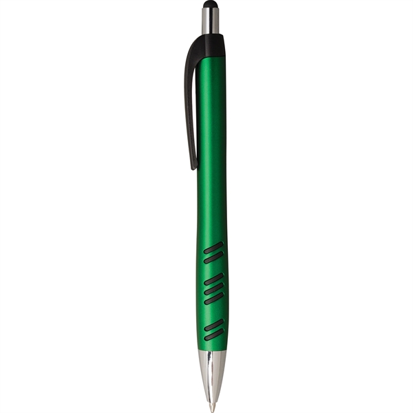 2-in-1 pen with plunger action mechanism, stylus, metallic colored barrel, rubber... from ASI 61966 HPG / Hub Pen