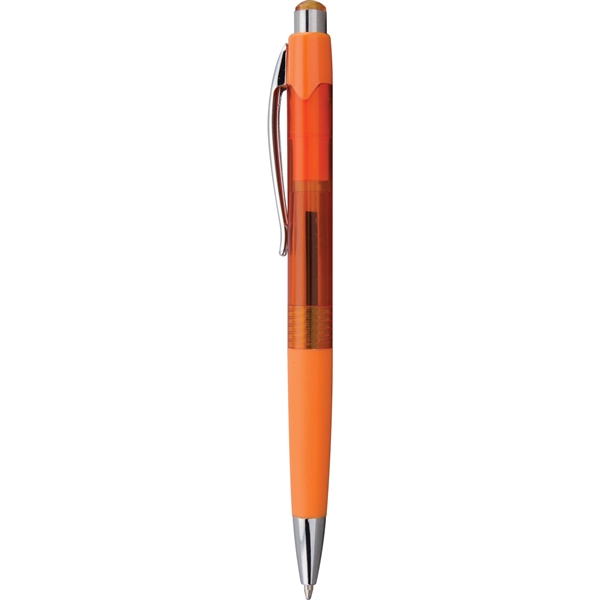 Plunger-action ballpoint pen with super-strong metal clip, translucent body, black ink,... from ASI 61966 HPG / Hub Pen