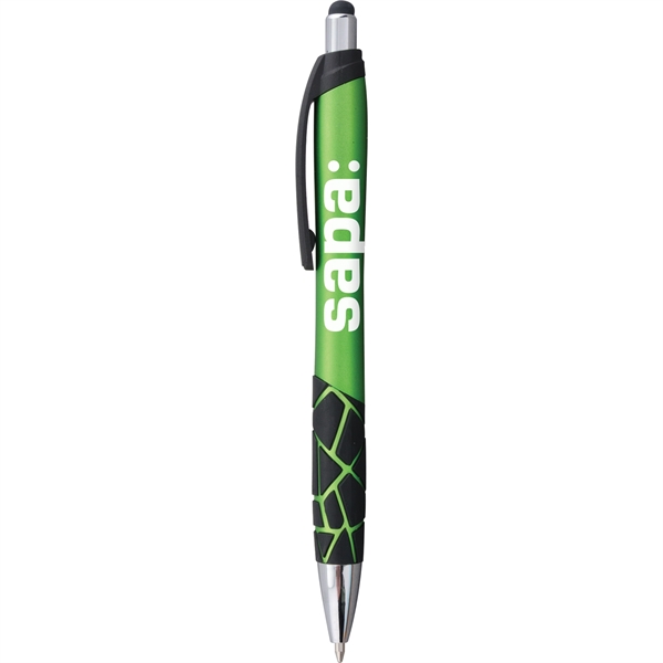Stylus pen with an ergonomic shape, jumbo barrel, black grip with... from ASI 61966 HPG / Hub Pen