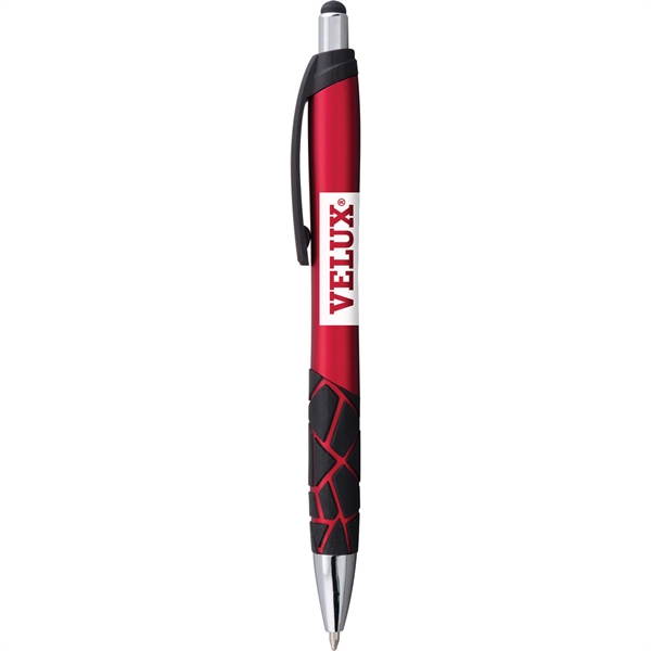 Stylus pen with an ergonomic shape, jumbo barrel, black grip with... from ASI 61966 HPG / Hub Pen