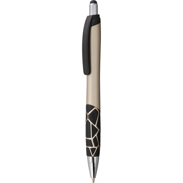 Stylus pen with an ergonomic shape, jumbo barrel, black grip with... from ASI 61966 HPG / Hub Pen