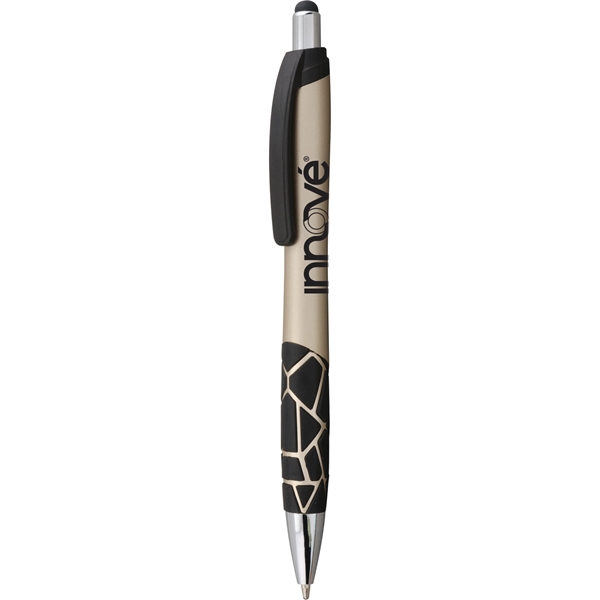 Stylus pen with an ergonomic shape, jumbo barrel, black grip with... from ASI 61966 HPG / Hub Pen