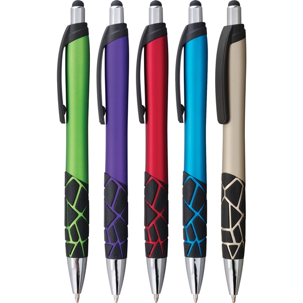 Stylus pen with an ergonomic shape, jumbo barrel, black grip with... from ASI 61966 HPG / Hub Pen