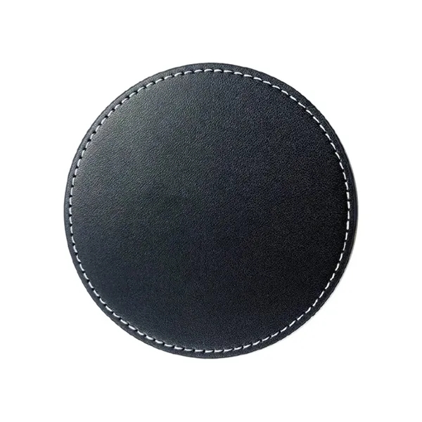 Round leather coaster plus 1 color silkscreen imprint on 1 location... from ASI 37218 Athena Promo (tm)