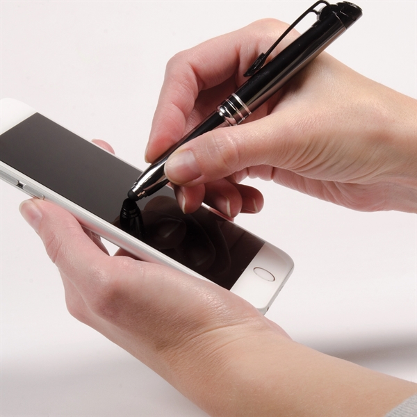 Triple function pen with LED flashlight, capacitive stylus tip, and ballpoint... from ASI 61966 HPG / Hub Pen