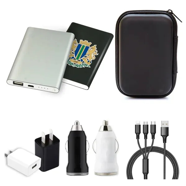 4-in-1 travel charging set plus 1 color silkscreen imprint on 3... from ASI 37218 Athena Promo (tm)