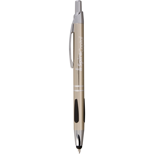 Beautifully styled Aluminum stylus pen with raised rubber grip for writing... from ASI 61966 HPG / Hub Pen