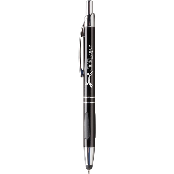 Beautifully styled Aluminum stylus pen with raised rubber grip for writing... from ASI 61966 HPG / Hub Pen