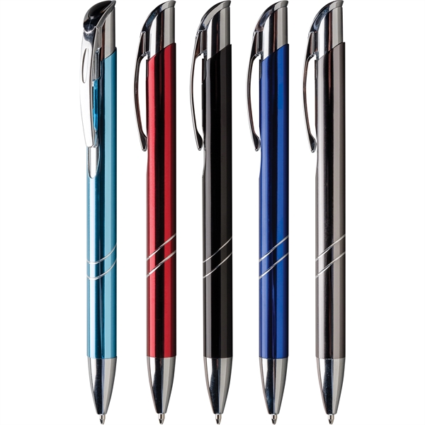 Laser engraved pen with a unique push retraction cap with bold... from ASI 61966 HPG / Hub Pen