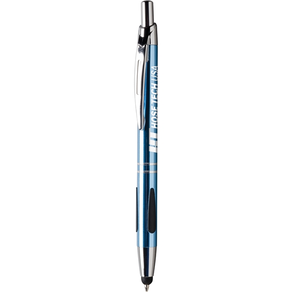 Beautifully styled Aluminum stylus pen with raised rubber grip for writing... from ASI 61966 HPG / Hub Pen