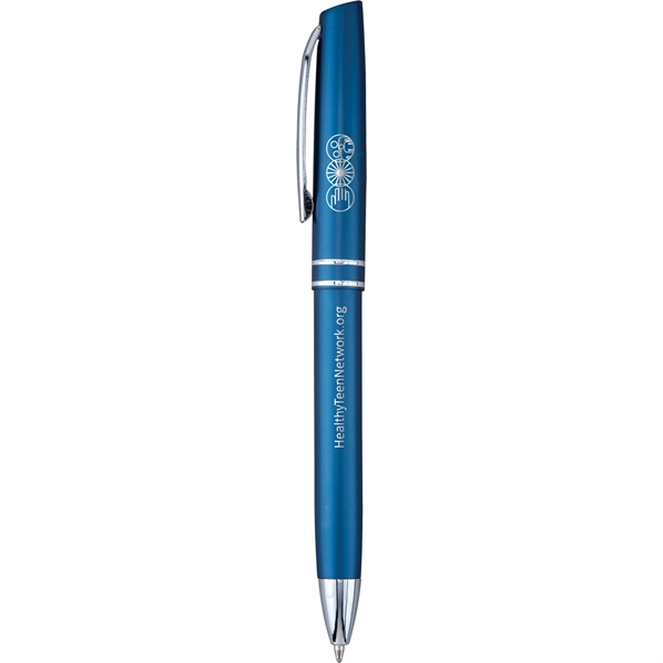 European styled click-action ballpoint pen with jumbo barrel, ergonomic grip, satin... from ASI 61966 HPG / Hub Pen