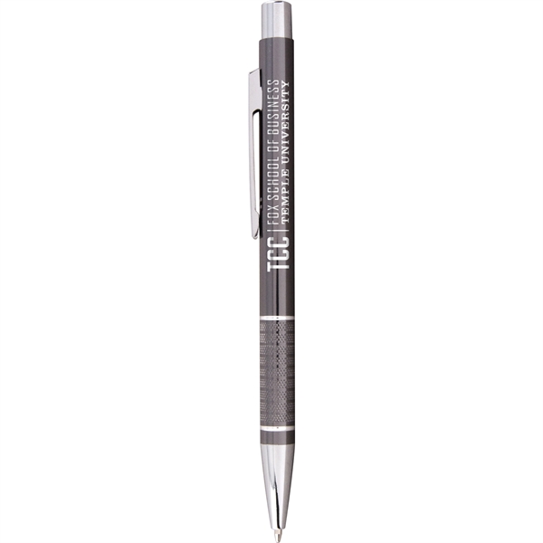European styled executive metal pen with blue ink, silver accents, engraving,... from ASI 61966 HPG / Hub Pen